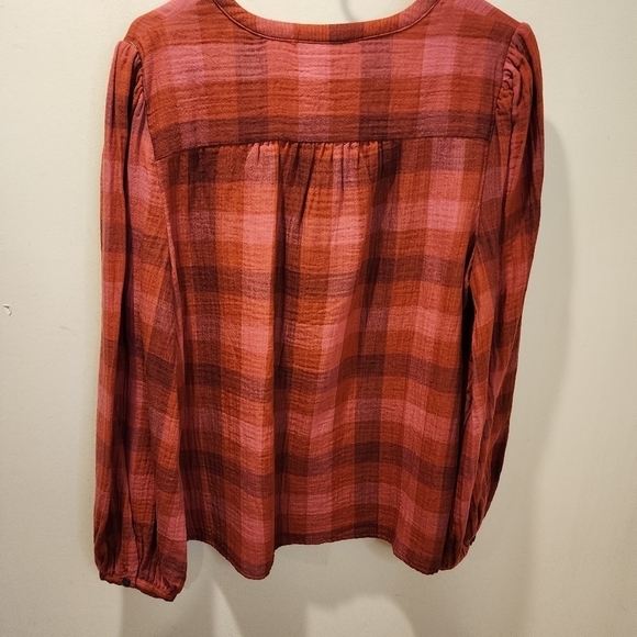 Universal Threads long Sleeves Plaid Crew Neck Casual Blouse size L NWT - Picture 8 of 12